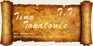 Tina Topalović vizit kartica